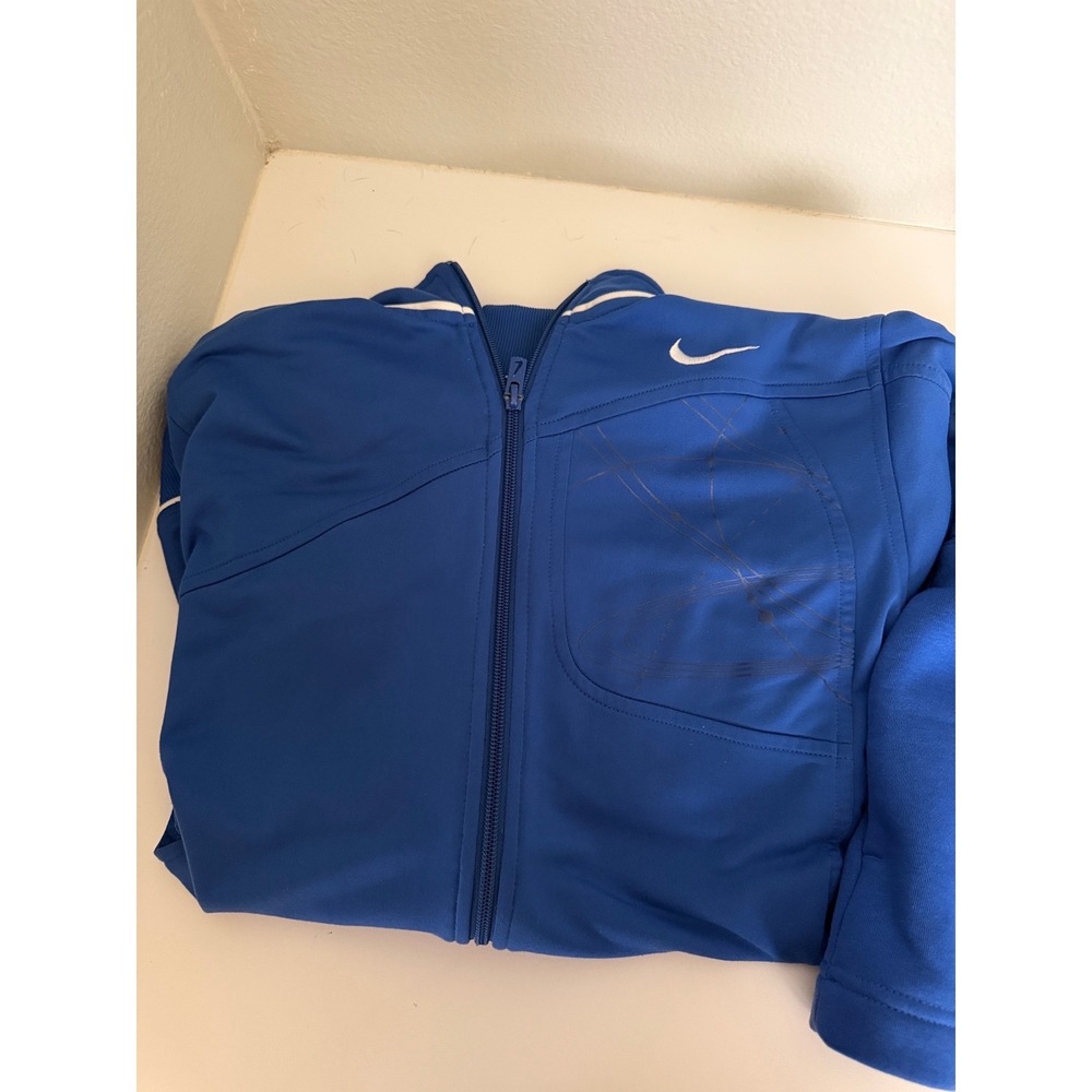 Nike FIT Royal Blue Track Jacket and Shorts Set Flight Patch Womens Athleisure - Picture 2 of 7